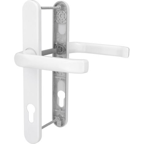 Alpertec Schmalrahmengarnitur Oval Drücker/ Drücker Kunststoff weiß Türbeschläge