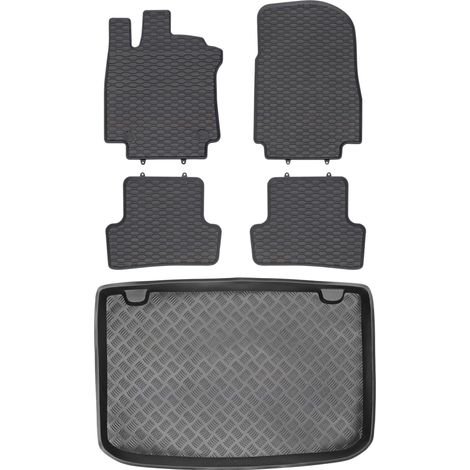 Juego de alfombrillas de goma para Renault Clio IV Hatchback (2012-2020) + alfombrilla para el maletero.