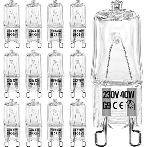 ampoules halogènes G9 700 K LED chaud Lot de 12 230 V 40 W Blanc (1/5)
