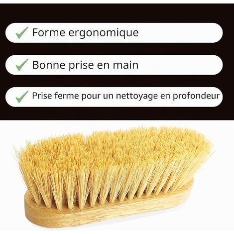 brush for horse, donkey, goat, with wooden back and long bristles, stable and robust (wood) (1/4)