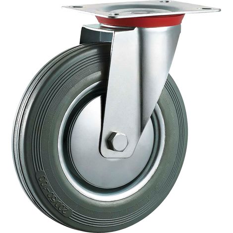 RUOTA PER CARRELLI ART. 80 ÃE¸ mm 200 - piastra mm 135 x 110 - capacitÃE kg 120  - UNIKO