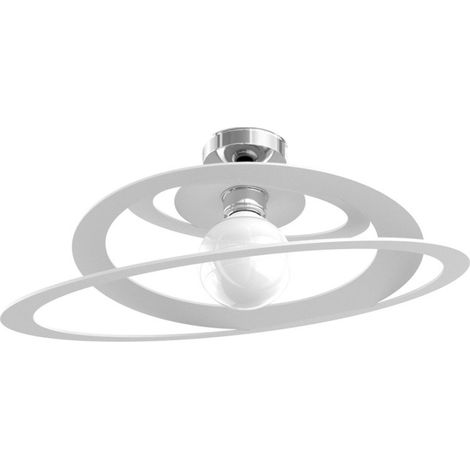 Plafoniera moderno metallo top light bungee 1197 pl50 e27 led lampada soffitto, finitura metallo bianco