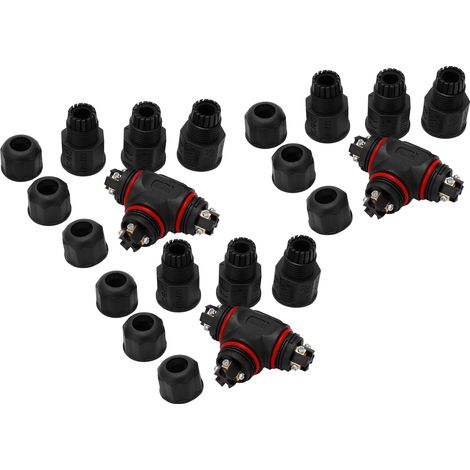 Boîtier de jonction étanche IP68 3 pièces, connecteur électrique 3 voies 4 conducteurs pour câble extérieur (1/5)