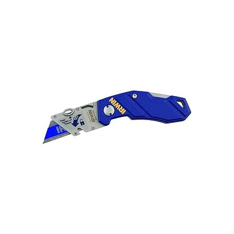 Couteau /cutter Pliant Plastique avec Lame bi-métal, Bleu/Argent - IRWIN - 10507695 (1/2)