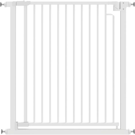 Porta di sicurezza per scale, una porta di sicurezza automatica per bambini che si chiude automaticamente senza bisogno di forare, adatta per cucine, scale e altri ambienti. Dimensioni: 76-80 x 76 cm. (1/5)