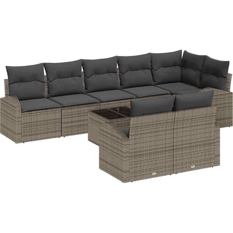 Maison Exclusive - Gartensofa-set Grau 55 x 55 x 37 cm Poly-Ratta