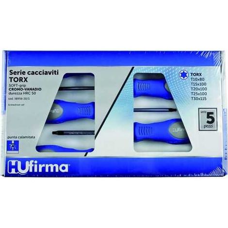 Juego de destornilladores Hu-Firma Crv Torx, 5 piezas