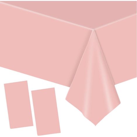 2er Pack Einweg Tischdecke Rosa 137x274cm PE wasserdicht für Partys