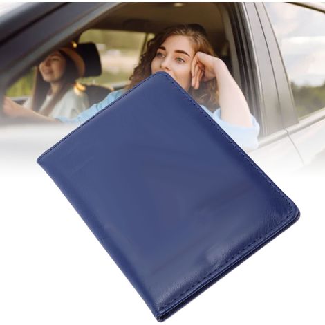 Support d'Assurance pour Immatriculation Russe, Organisateur de Documents en Cuir PU Bleu Profond pour Voiture (1/5)