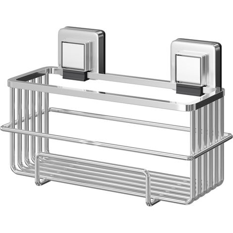 Showerdrape Pushloc Stainless Steel Suction Wall Mounted Bottle Basket (1/6)