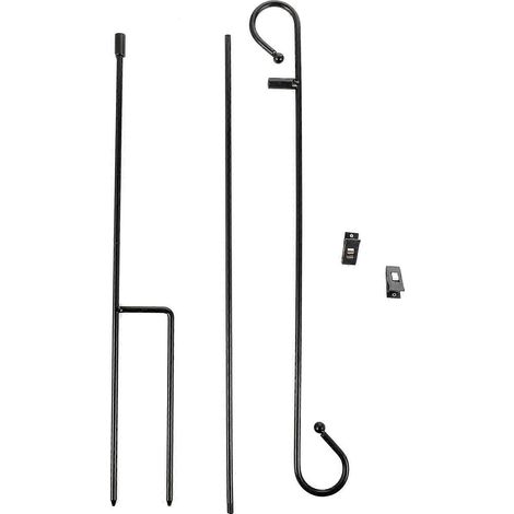 Support de drapeau de jardin, support de bannière extérieure, porte-drapeau de jardin avec 2 pinces (1/5)
