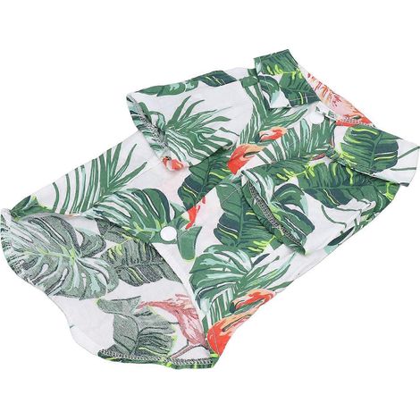 Chemise hawaïenne pour animaux de compagnie, style hawaïen, t-shirt d'été pour chien, convient aux chiens de petite et moyenne taille, ainsi qu'aux chats (taille XL). (1/2)