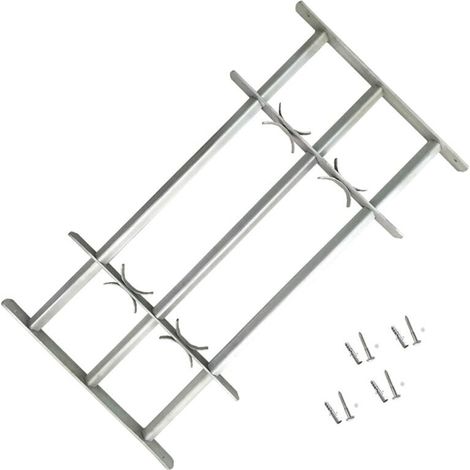 Langray – Grille de sécurité réglable pour fenêtres 700-1050 mm – Acier galvanisé – 3 barres transversales – Installation horizontale facile (1/5)