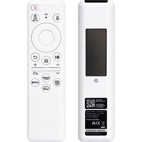 Télécommande solaire blanche à commande vocale pour TV Samsung, compatible BN59-01432A (1/5)