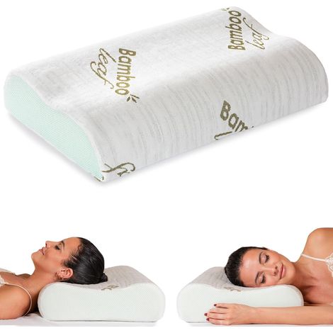 Cuscino cervicale e cervicale viscoelastico Cuscino ortopedico per dormire Antiacaro Anallergico e traspirante Ideale per dolori cervicali Fodera in bambù Antibatterico Sfoderabile e lavabile, 60 40 (1/5)