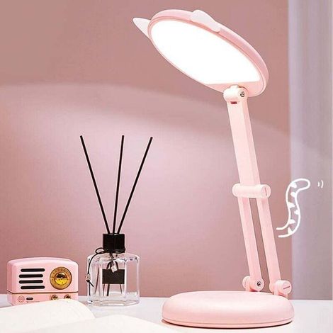 LED-Schreibtischlampe für Kinder und Mädchen, rosa Katzenohren, verstellbares Nachtlicht (1/4)
