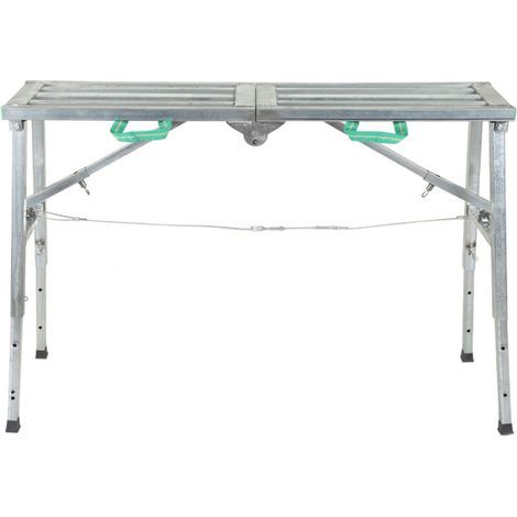 Plate-forme de travail pliante réglable de 60 à 90 cm, échafaudage épais en aluminium, banc d'échelle à cloison sèche (1/5)