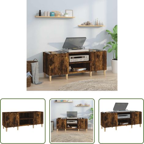 Vinylschrank - Plattenschrank Räuchereiche 121x38x48 cm Holzwerkstoff (1/5)