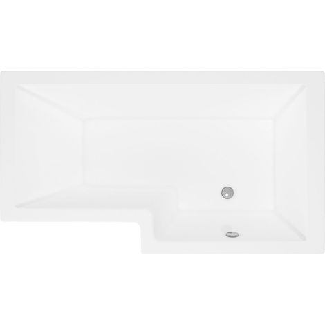 Contemporary L Shaped Shower Bath Right Hand, 1700 x 850 x 405mm