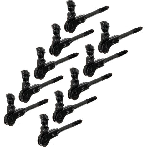 Arrêt de volet tête bergère noir à visser – Acier laqué – Longueur 126,5 mm – Pour volets jusqu'à 60 mm d'épaisseur – Finition résistante aux intempéries – Alberts (1/2)