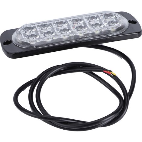 Lampe d'avertissement d'urgence à flash strobe 12 LED 12-24V camion auto blanc/jaune (1/5)