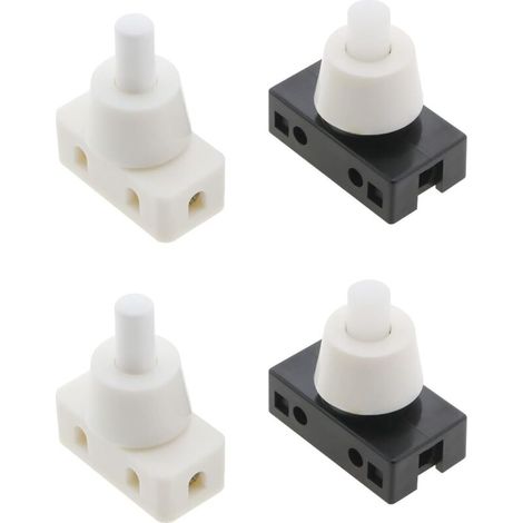 interruttori a pulsante miniaturizzati da 250 V 10 A per accensione/spegnimento di lampadine e lampade da scrivania (2 bianchi + 2 neri)