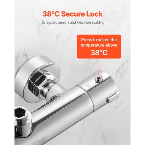 Mitigeur de Douche Thermostatique à Verrouillage Sécurisé 38°C (1/5)