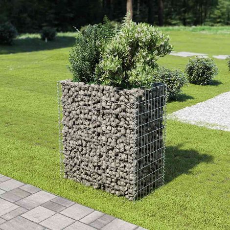 vidaXL Hochbeet aus Gabionen Galvanisiertes Stahl 90x50x100 cm
