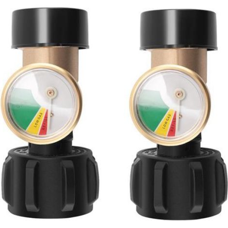 2PièCes Indicateur de Niveau de Jauge de RéServoir de Propane RV Compteur de Pression de Gaz avec Connexion de Type 1, DéTecteur de (1/4)