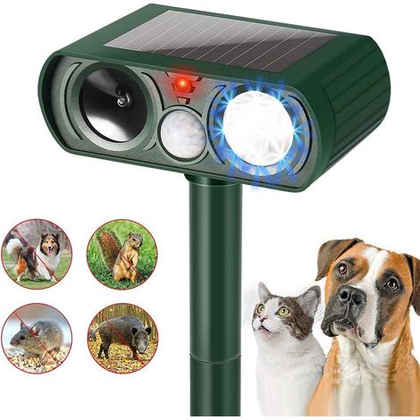 Répulsif solaire animaux 2023, dissuasion ultrasonique nuisibles, détecteur de mouvement étanche, anti-chien chat, écureuil, raton laveur, mouffette, lapin, rongeurs, cerf (1/4)