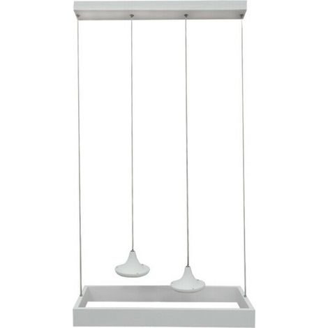 TRADE SHOP - Lampadario Led Moderno Minimal Lampada Sospensione 32 W Luce Fredda Lp-08 Bianco - (1/5)