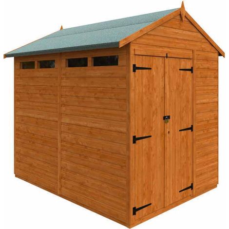 8x6 Flex Apex Security Double Door 12mm Flex - L238.8 x W175 x H23.32 cm - Solid Wood/Softwood/Pine - Burnt Orange