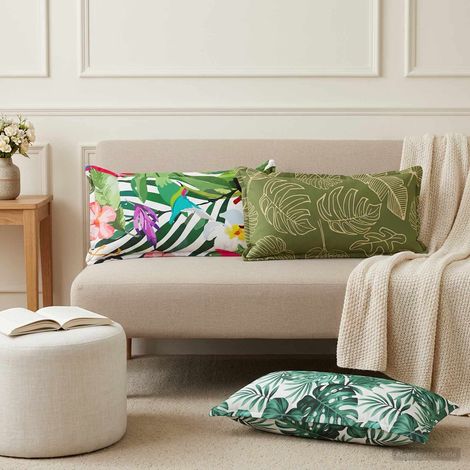 Housse de coussin 2 pc HOUTEN Motif feuilles 40 x 70 cm (1/5)