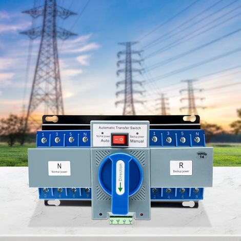 4P/63A Commutateur de transfert automatique à double alimentation avec commutation rapide et niveau disjoncteur, intégration manuelle/automatique Commutateur de transfert automatique (1/5)
