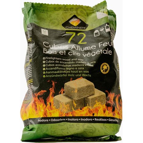 Allume feu cubes bois 100% naturel 72 pcs