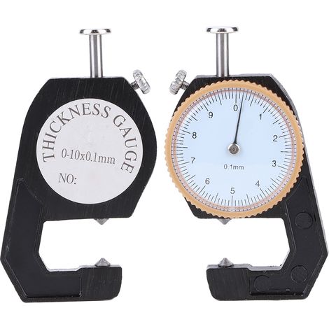 Jauge d'épaisseur noire, portable et précise, pour la mesure de bijoux, cuir et planches, avec tête conique de 0 à 10 mm (1/5)