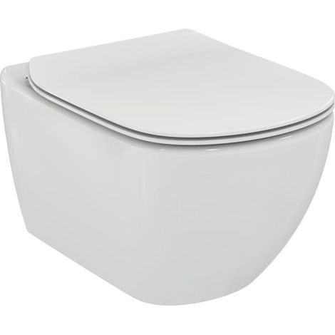 IDEAL STANDARD - TESI VASO WC SOSPESO AQUABLADE CON FISSAGGI NASCOSTI E SEDILE SLIM T465301 (1/5)