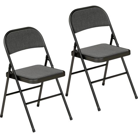 Lot de 2 chaises Timberwick pliantes confort rembourré salon extérieur noir
