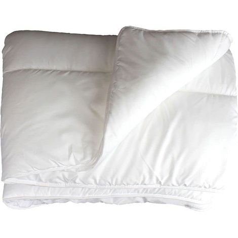 Couette 1 Personne (140 x 200 cm) Blanc, Polyester Anti-Acarien (1/5)