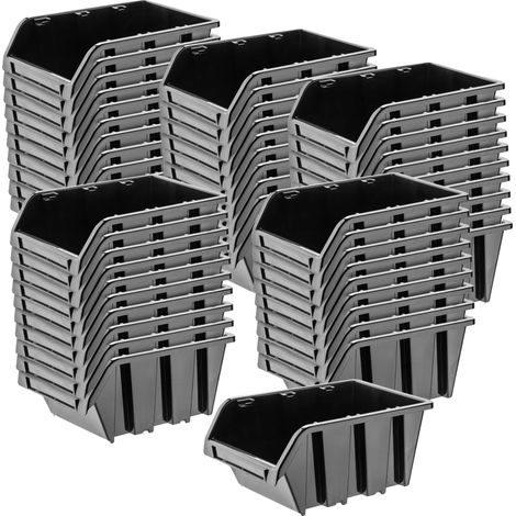 Conteneur de stockage, plastique durable, 230 x 160 mm, grande capacité, design empilable, compatible avec les étiquettes (1/5)
