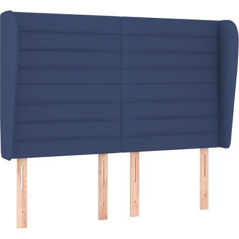 Maison Exclusive - Kopfteil mit Ohren Blau 147x23x118/128 cm Stof (1/5)