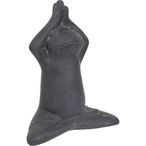 Statua di rana da esterno lia grey h18cm in cemento - Atmosphera créateur d'intérieur