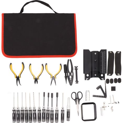 Kit Outils RC 44 en 1, Kit de Réparation Électronique Portatif, Ensemble d'Outils Auto pour Voitures et Camions RC (1/5)