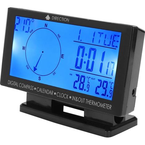 Horloge de Thermomètre Automobile de Voitures Numériques avec Grand écran pour la Température et (1/5)