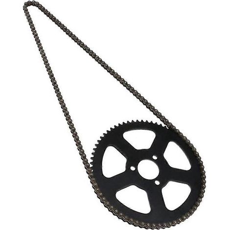 Chaîne 25H 136 + pignon 68T pour moteur 2 temps 47CC 49CC pour mini-moto tout-terrain, voiture de sport et pocket bike (1/5)