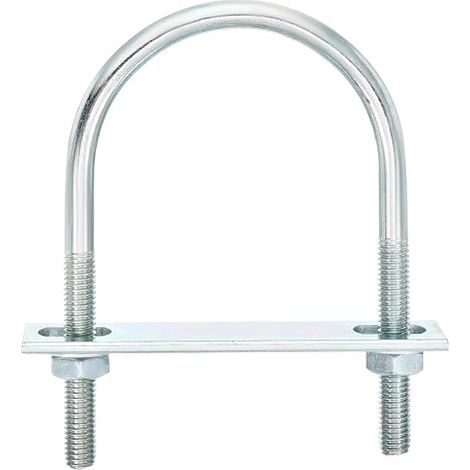 Boulons en U Ronds, 8 Ensembles de 63mm de Largeur Intérieure 110mm de Longueur M8 en Acier au Carbone Zingué U Boulon de Serrage avec Écrous et Plaques, pour Remorque de Bateau