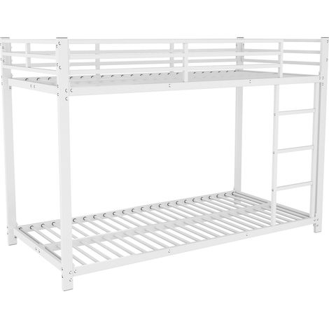 Lits pour enfants 90200, lits superposés, lits en fer, lits superposés en fer de forme classique, blanc (1/5)