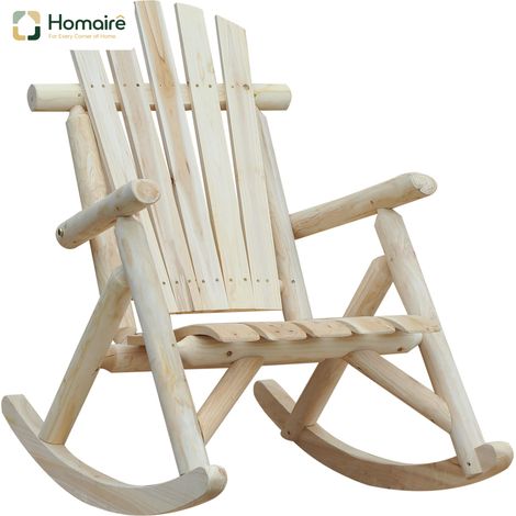 HOMAIRE Schaukelstuhl en bois de sapin naturel pour jardin et relaxation