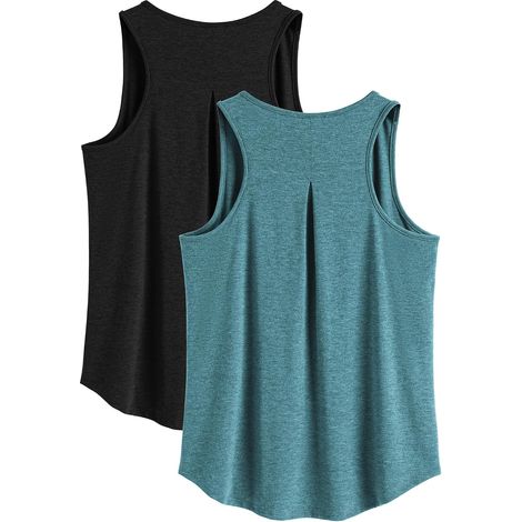 2 Pack Women's Sports Top Yoga Top Quick Dry Sleeveless Racerback Breathable Summer Fitness Running Jogging Gym Top (1/5)