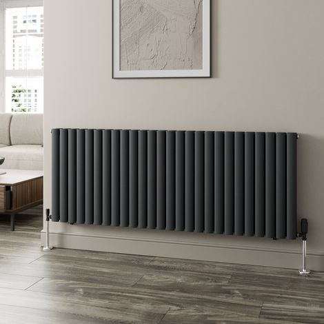Anthracite Oval Column Designer Radiator Vertical Horizontal 600 x 1560mm Double Panel (1/5)